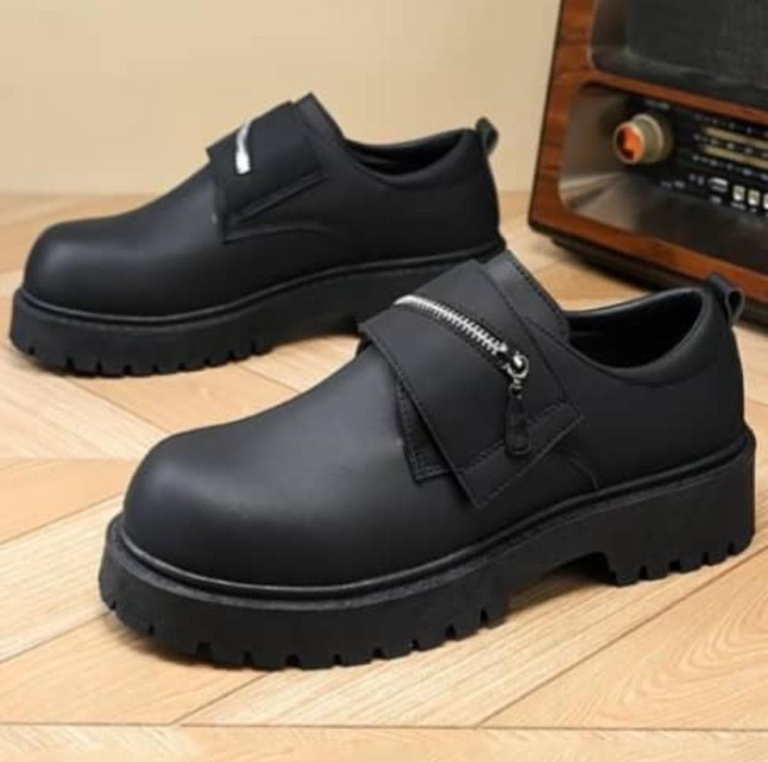 NDZ Chunky Zip-Strap Platform Derby - Matte Black
