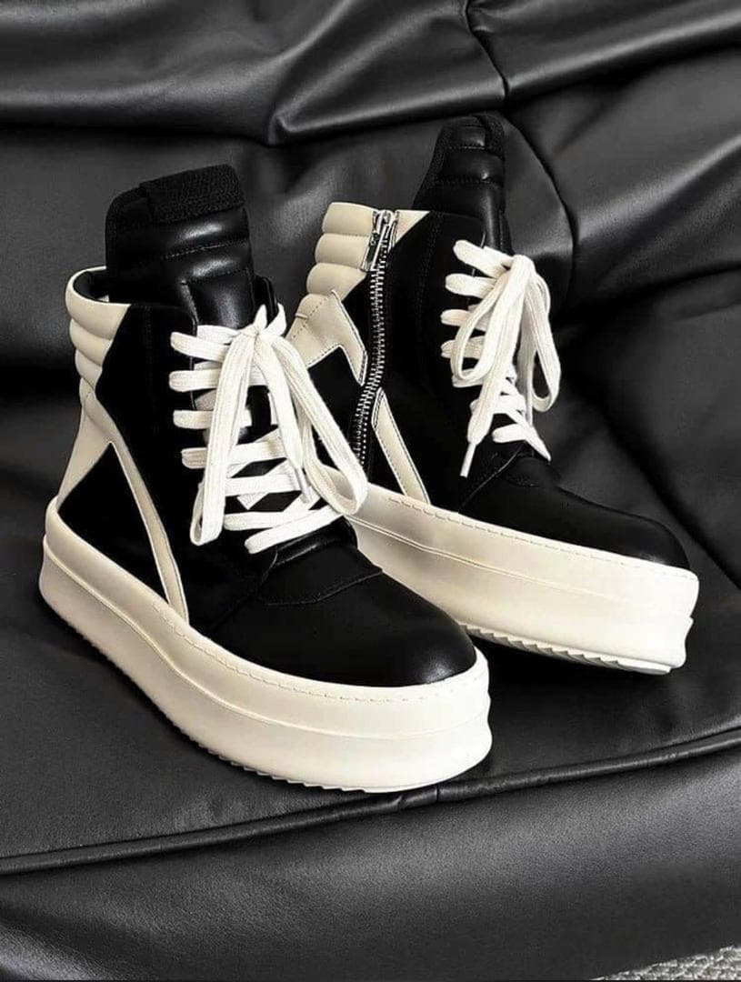 Rick Owens Geobasket High-Top Sneaker - Black / Milk